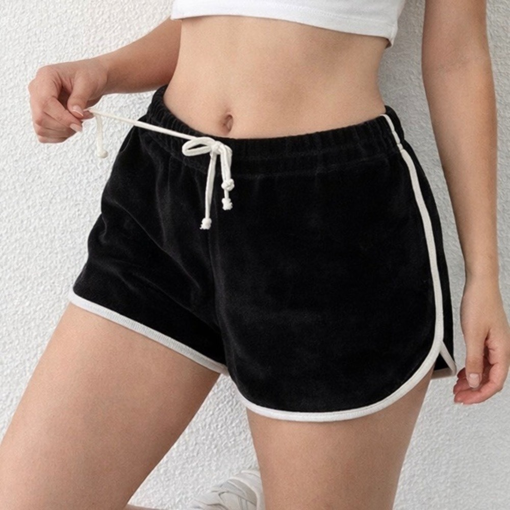 VTG Y2K Velour Dolphin Shorts L McBling Juicy Style Retro Lounge Gym